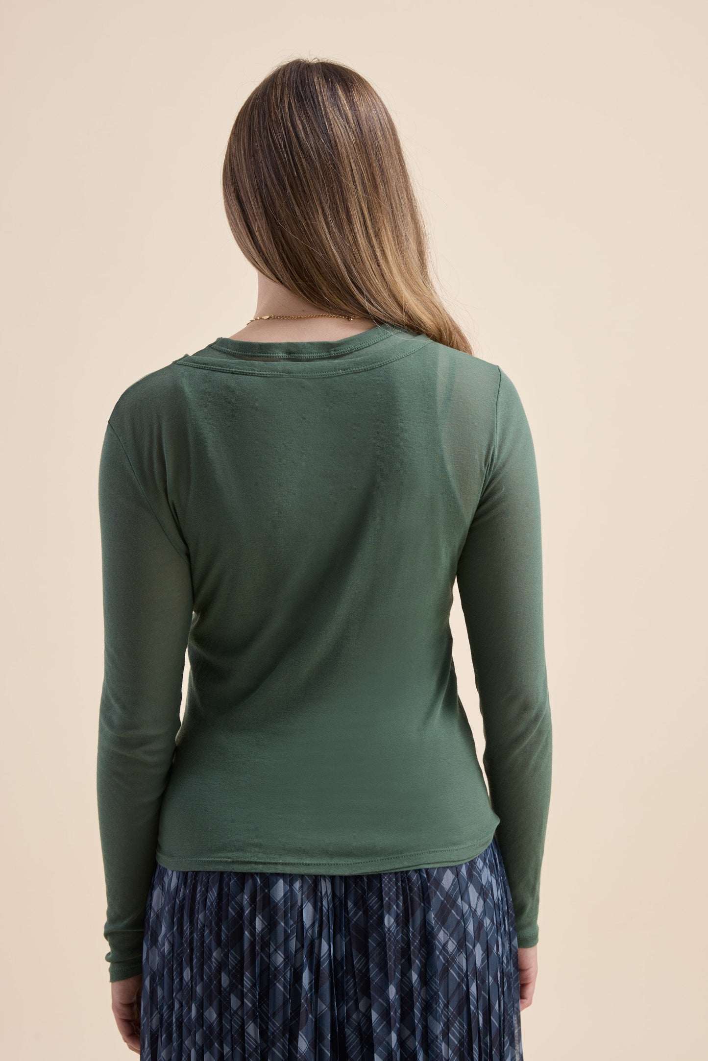 Olive Sheer Layering Tee Set