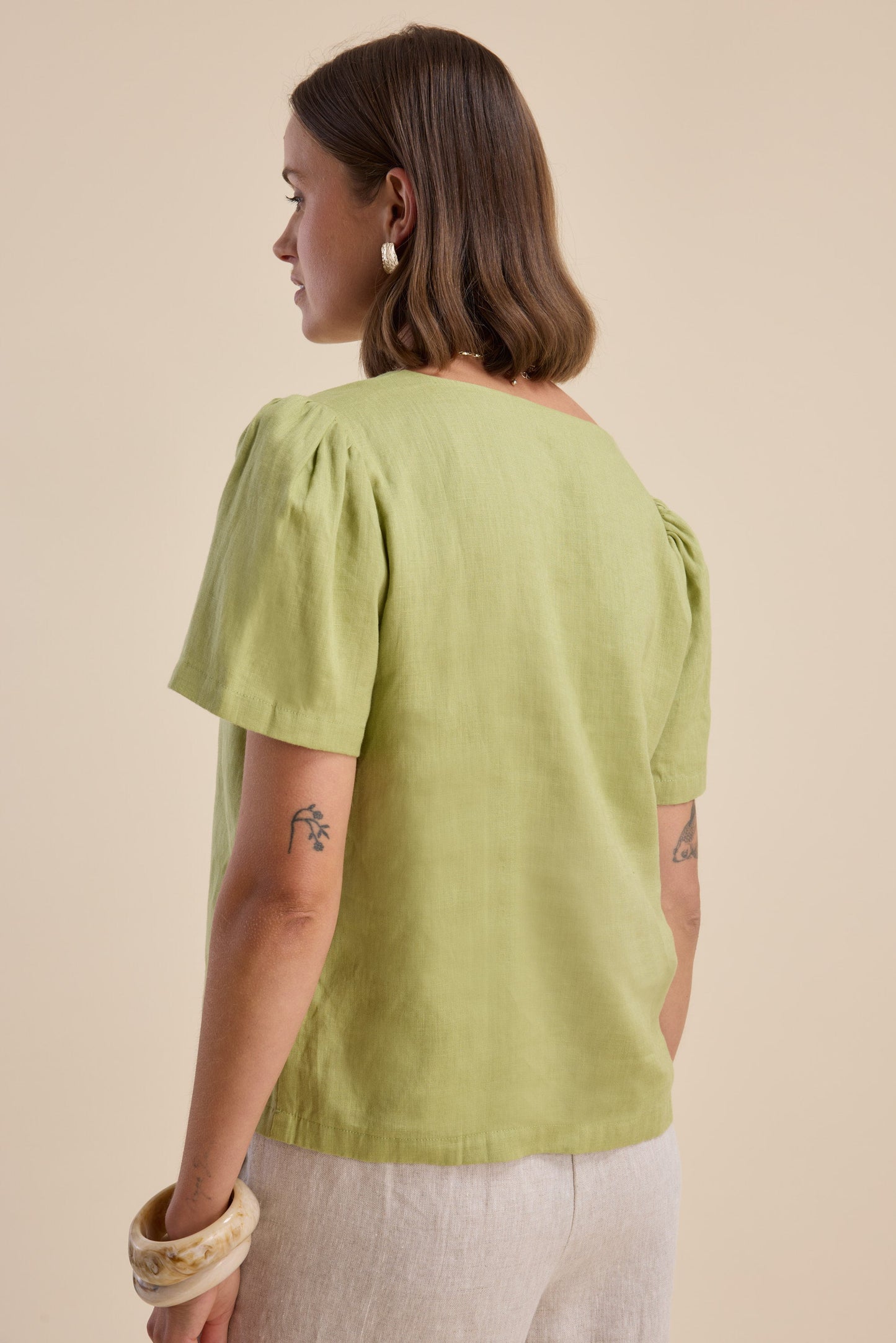 The Linen Studio V Neck Top