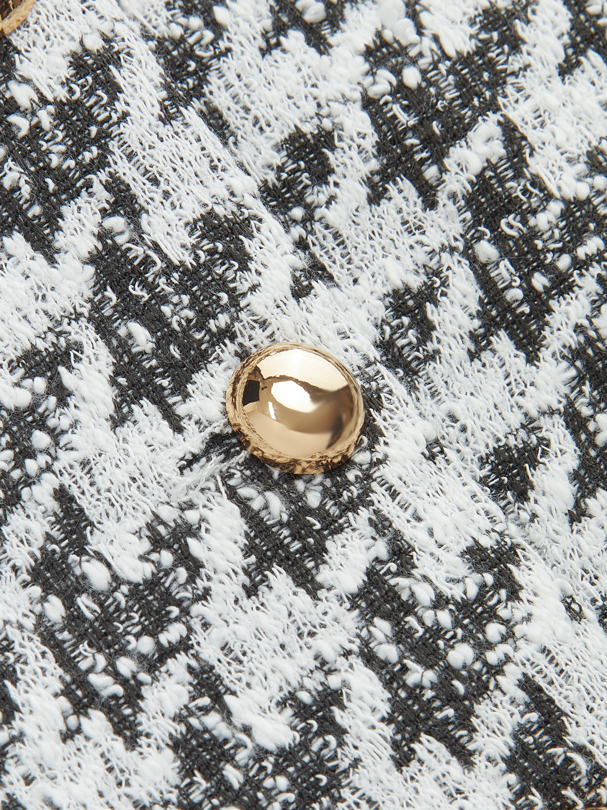Metal Button Houndstooth Vest & Mini Skirt Set