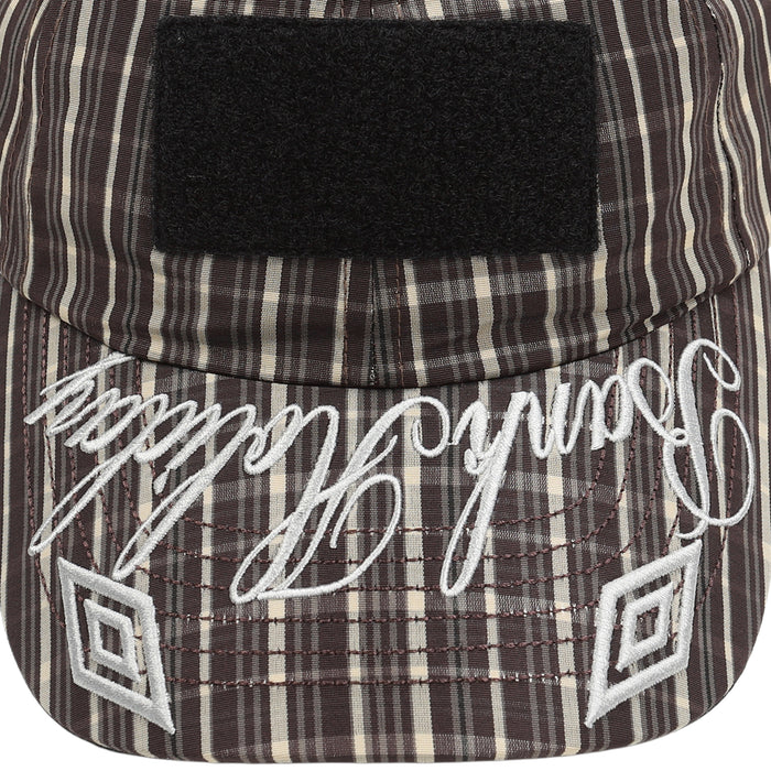 Check Hazard Cap - Beige/Dark Brown