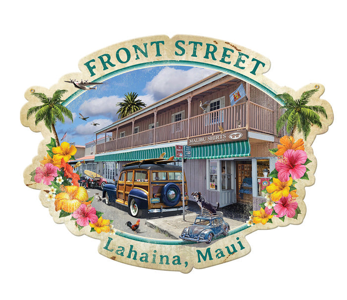 Front Street Lahaina Maui Metal Sign