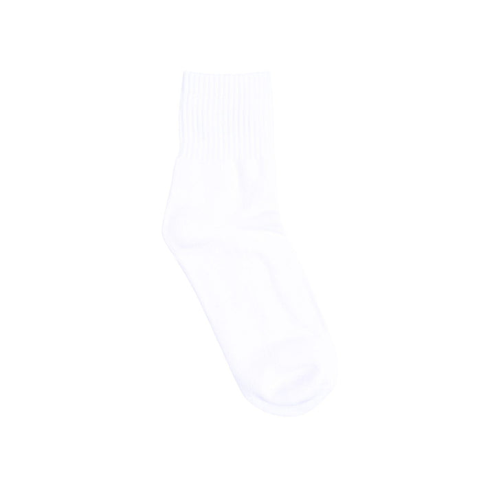 Oval Logo Quarter Sock - White