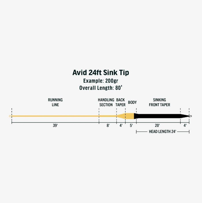 RIO Avid 24ft Sink Tip fly line - detail view