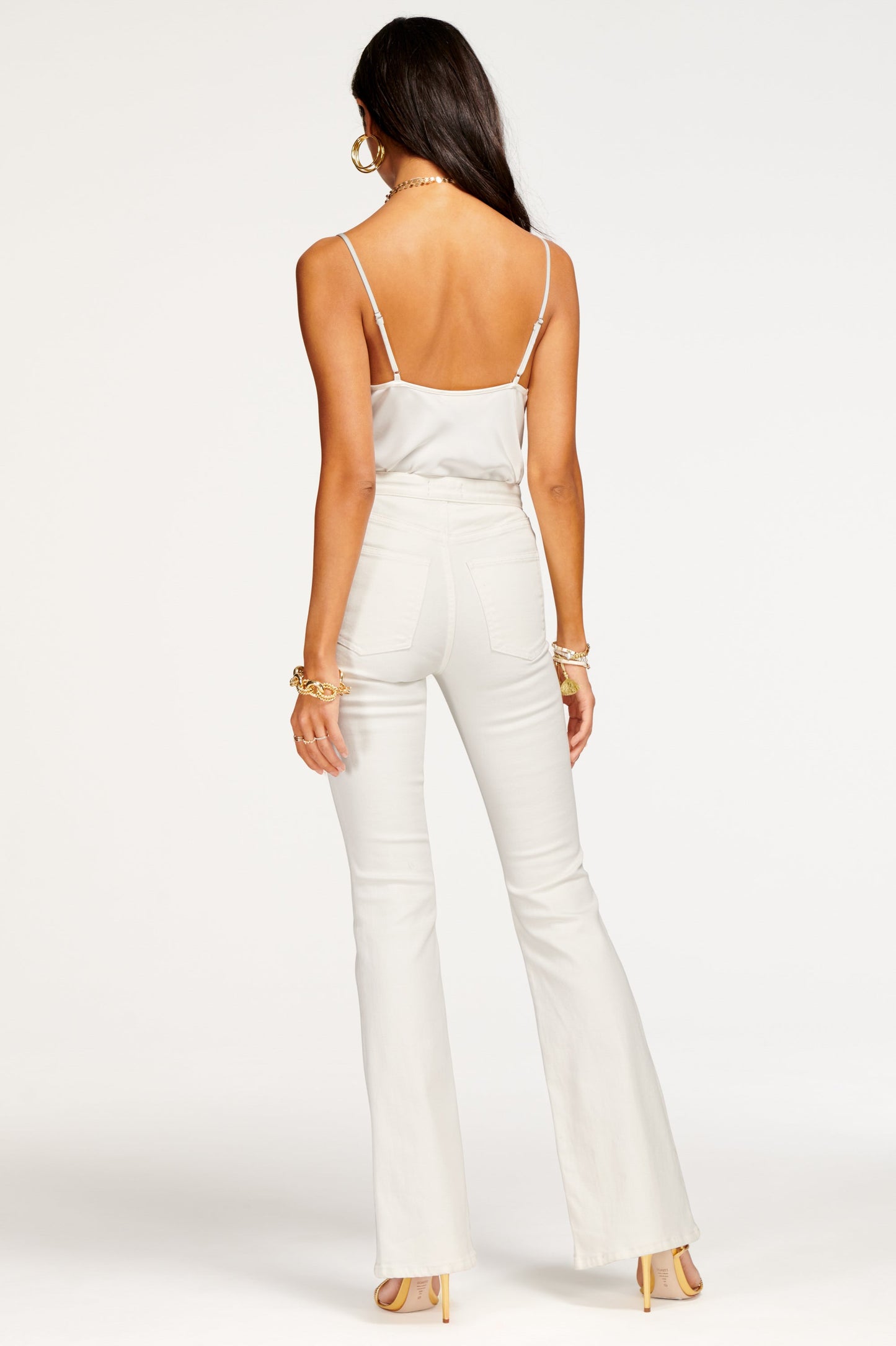 Helena High-Rise Flare Jean | WHITE