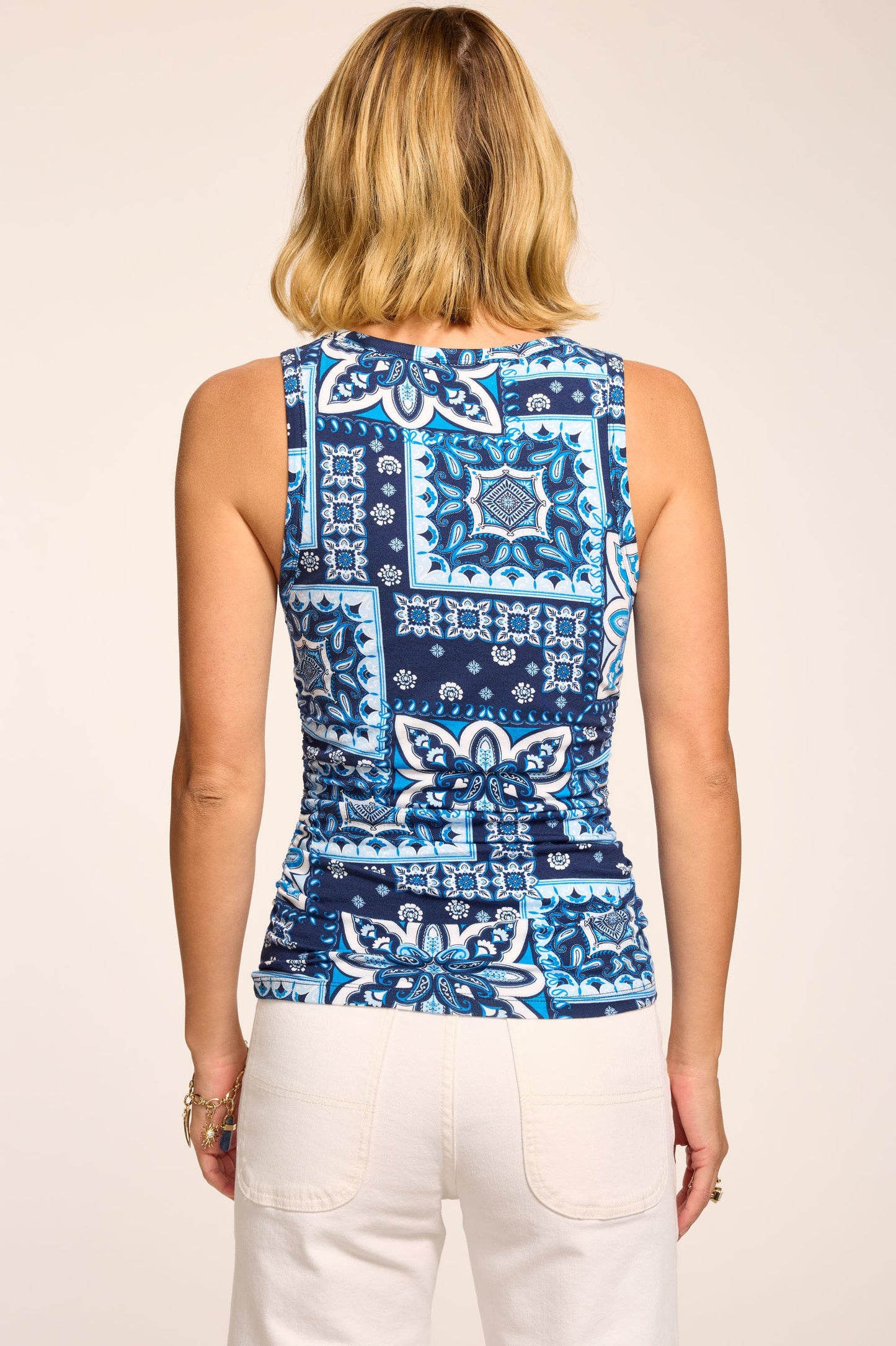 Indie Printed Scoop Neck Tank Top