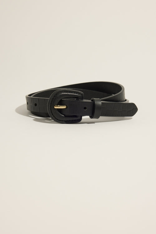 Lucia Skinny Covered Buckle Belt