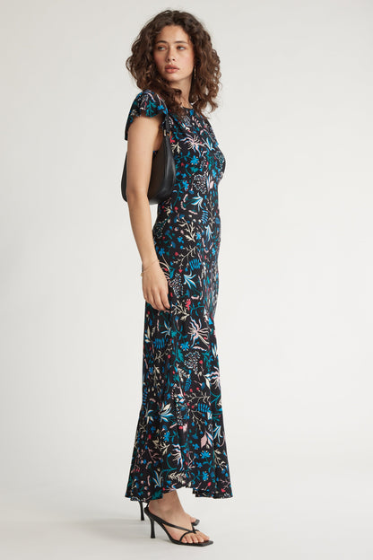 Anna Bias Cut Frill Detail Dress