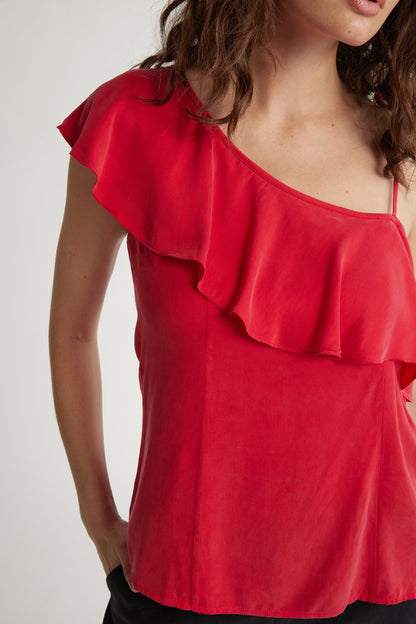 Molly Asymmetric Ruffle Top