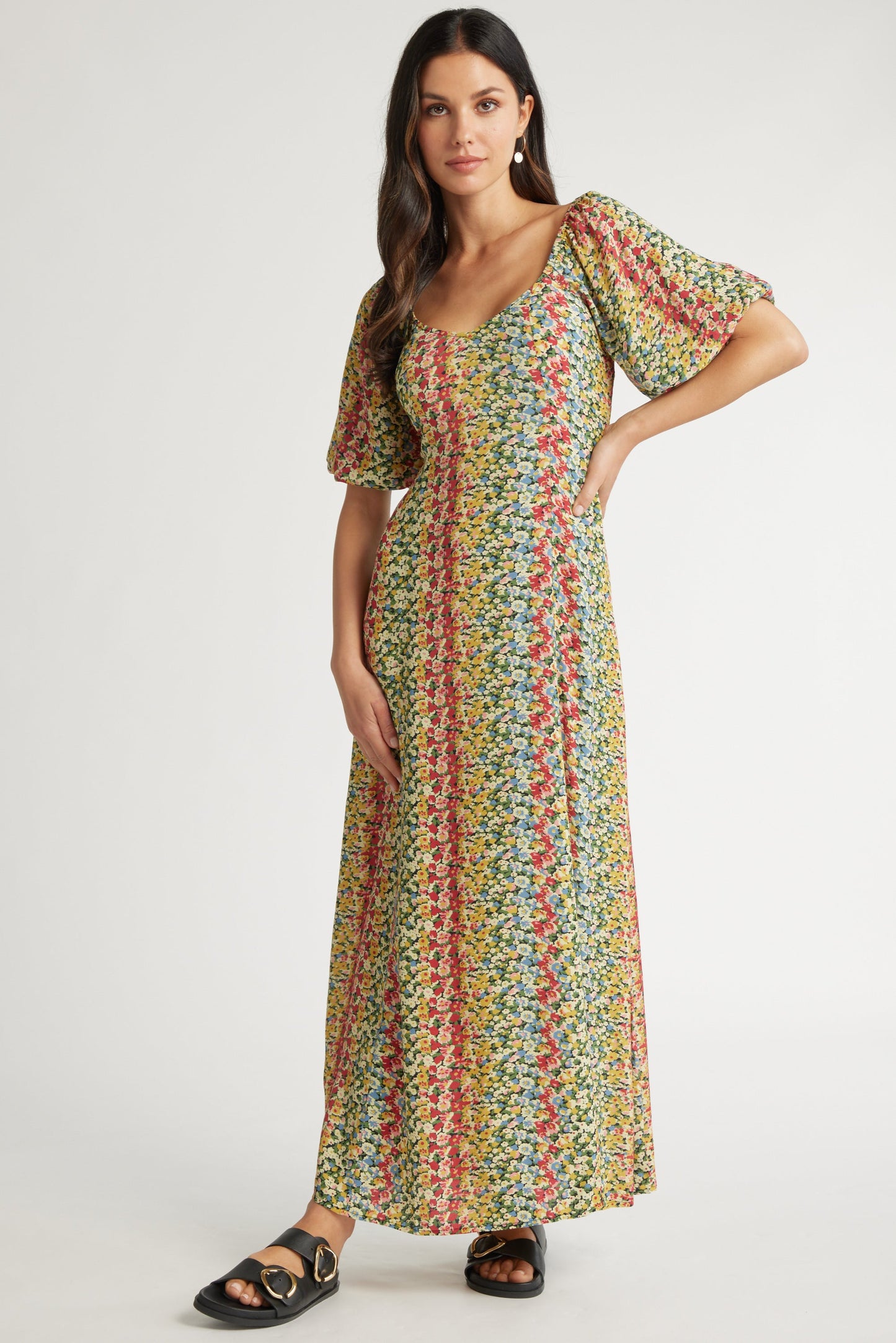 Elsie Puff Sleeve Midi Dress
