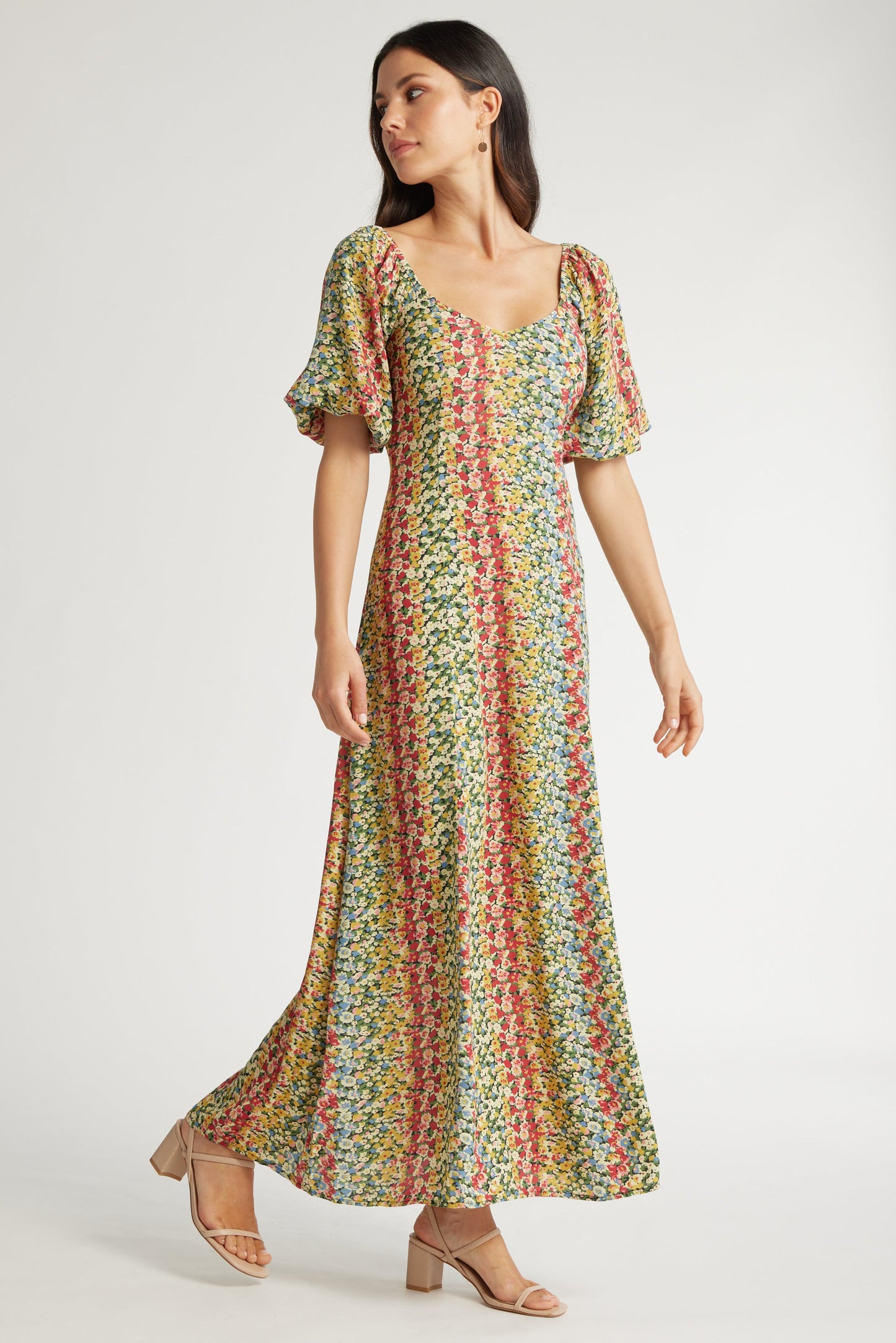 Elsie Puff Sleeve Midi Dress