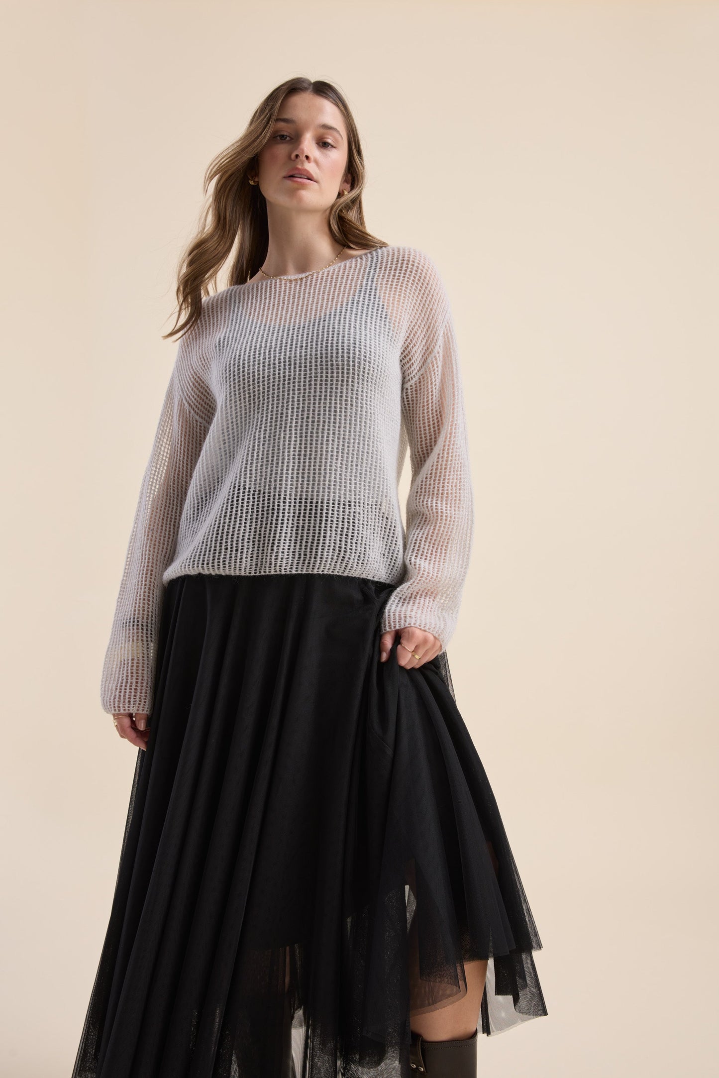 Aubrie Knit Detail Sweater