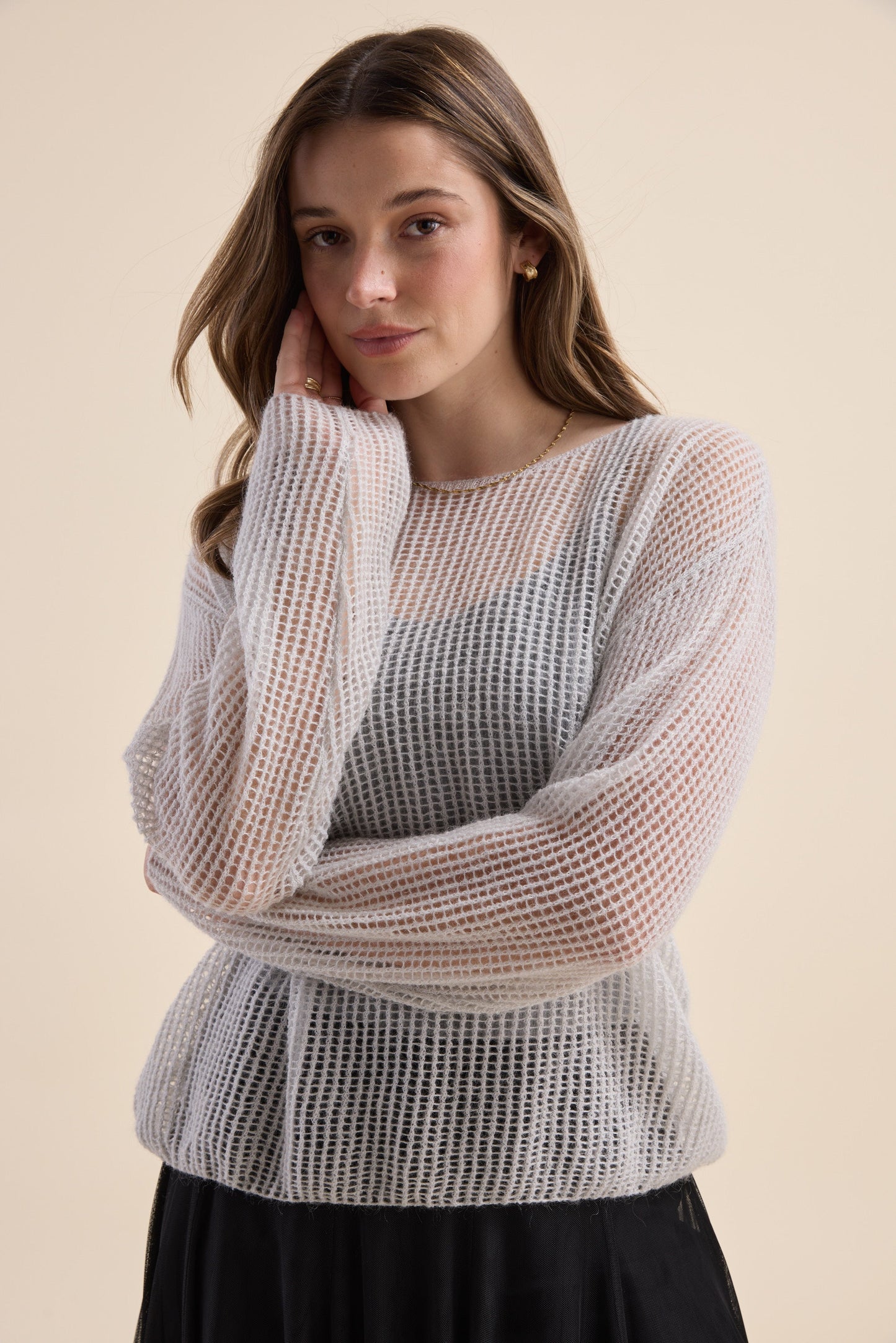 Aubrie Knit Detail Sweater