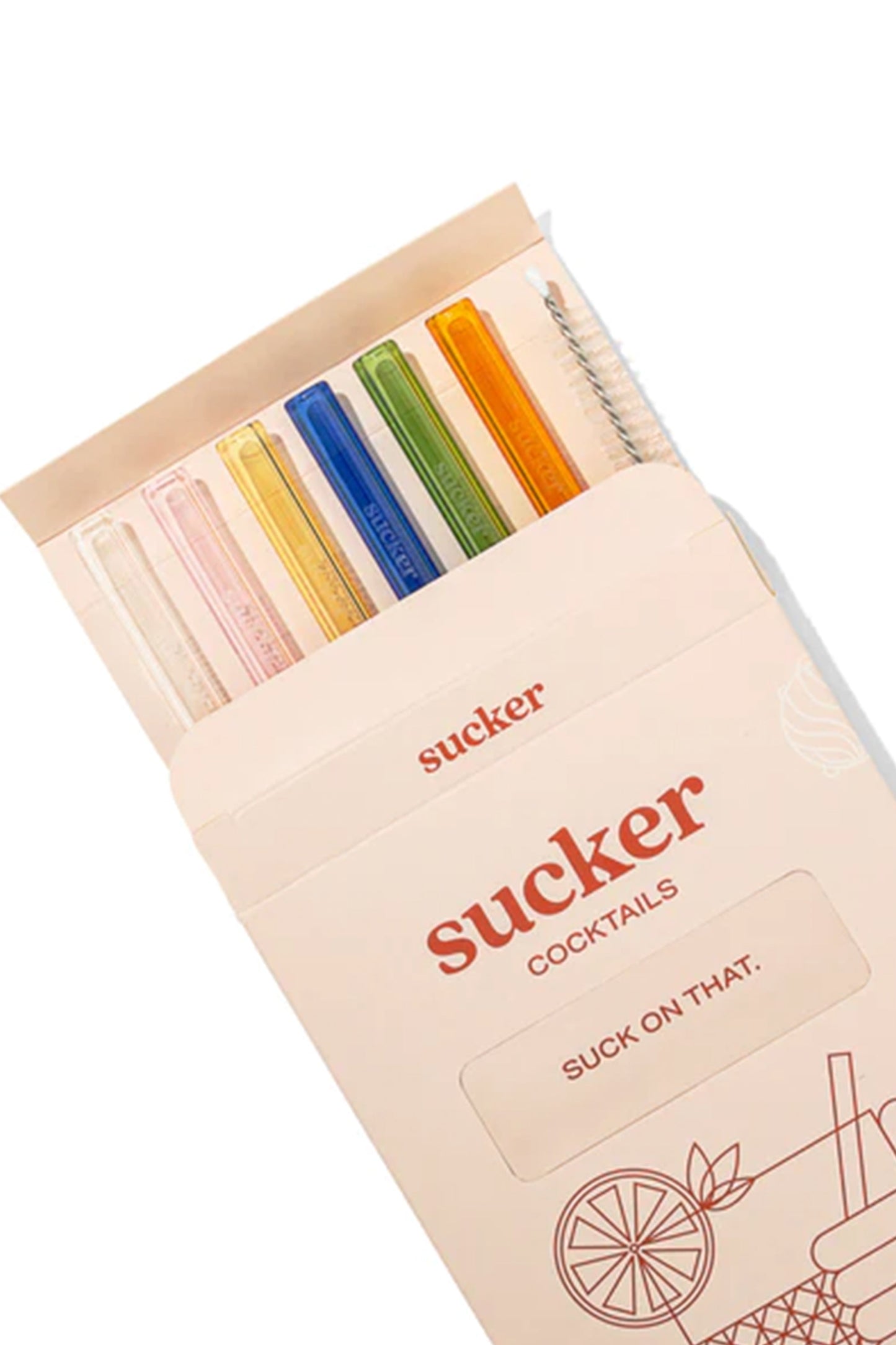 Sucker Cocktail Glass Straws