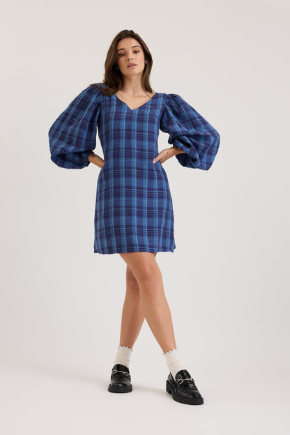 Carla Linen Check Dress