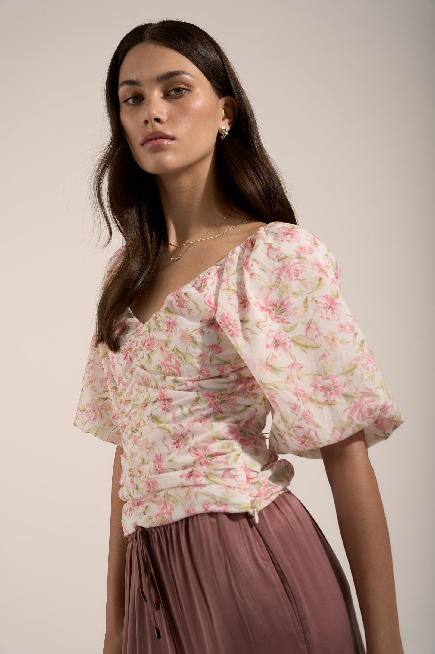 Petal Puff Detail Blouse