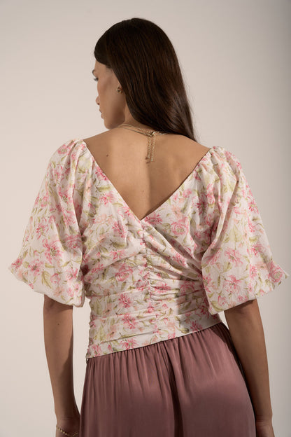 Petal Puff Detail Blouse