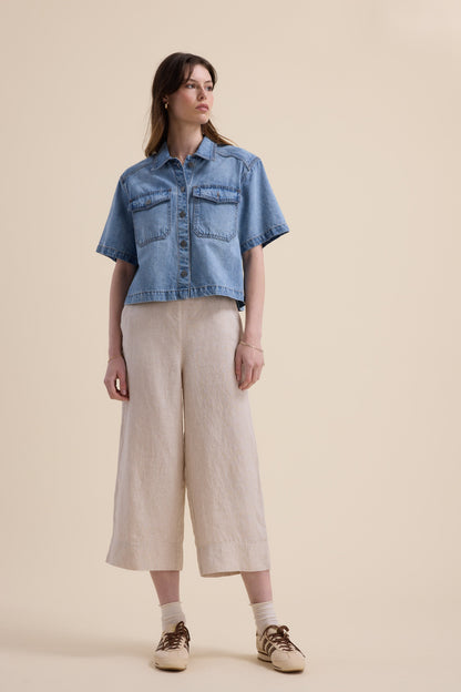 High Tide Linen Crop Pants