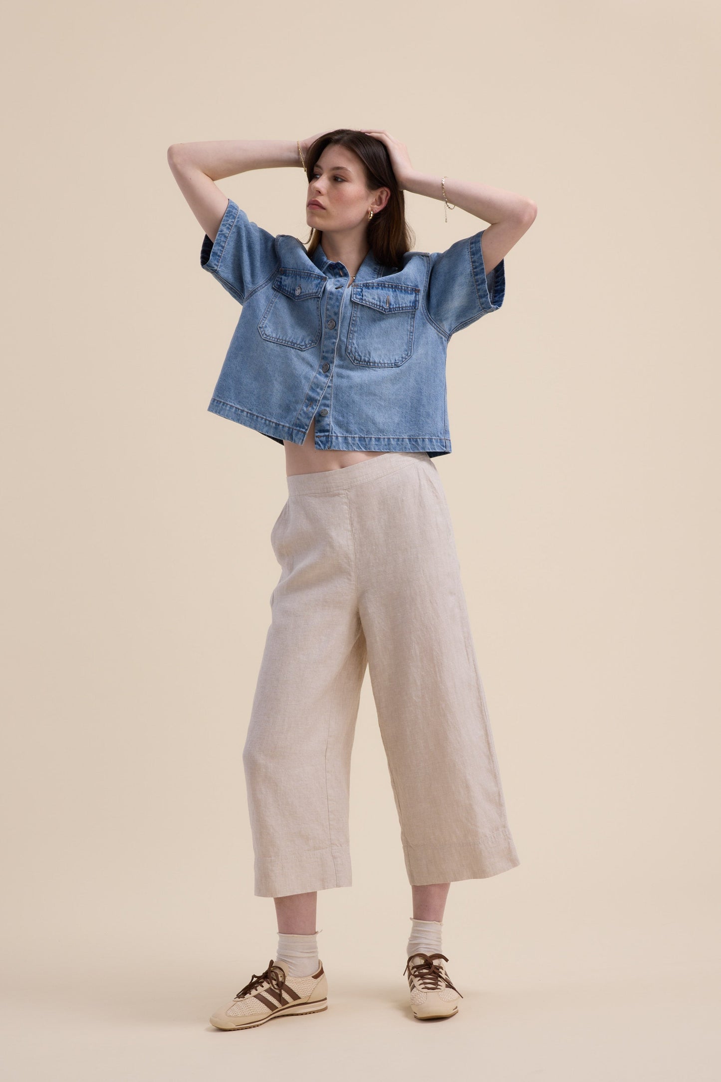 High Tide Linen Crop Pants