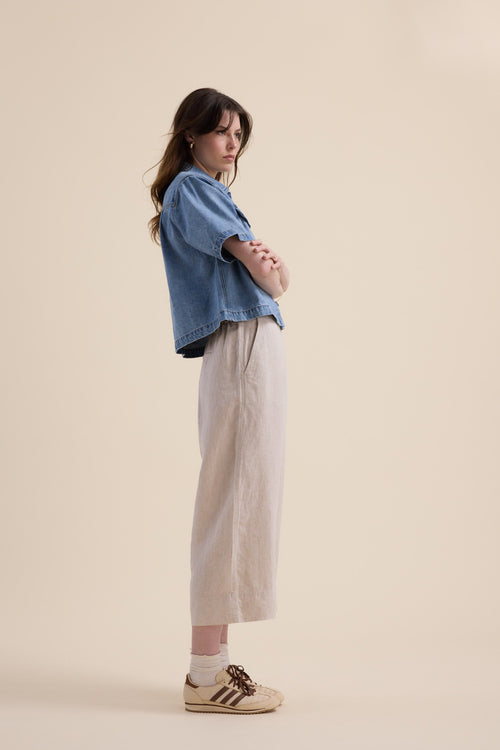 High Tide Linen Crop Pants
