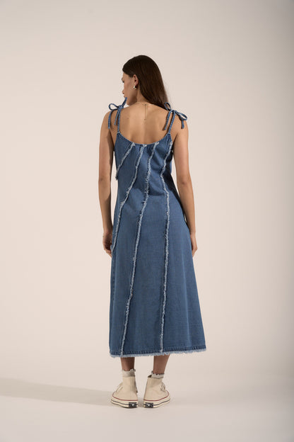 Rosa Denim Panel Detail Dress