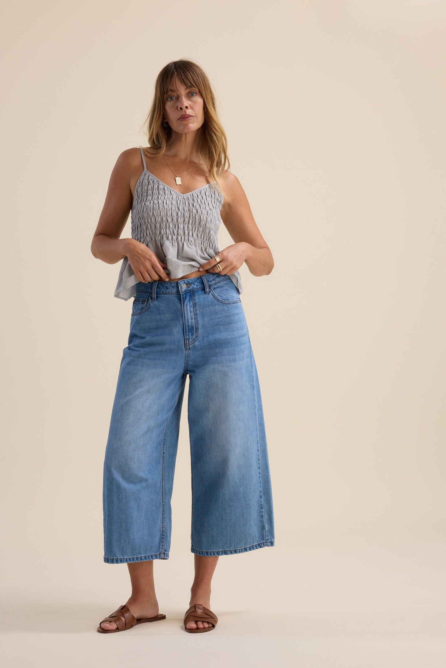 Derby Wide Leg Cropped Jeans