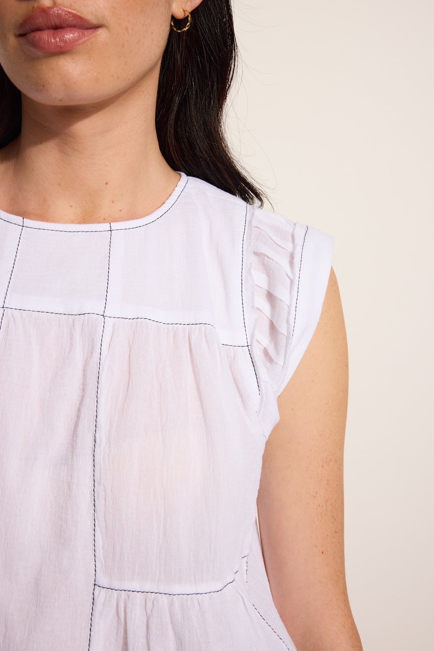 Elsie Stitch Detail Shell Top