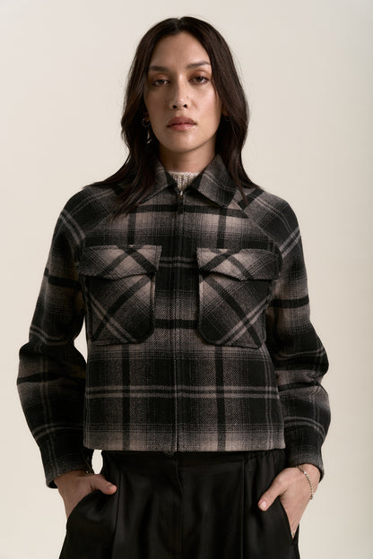 The Zip Front Wool Blend Cropped Coat