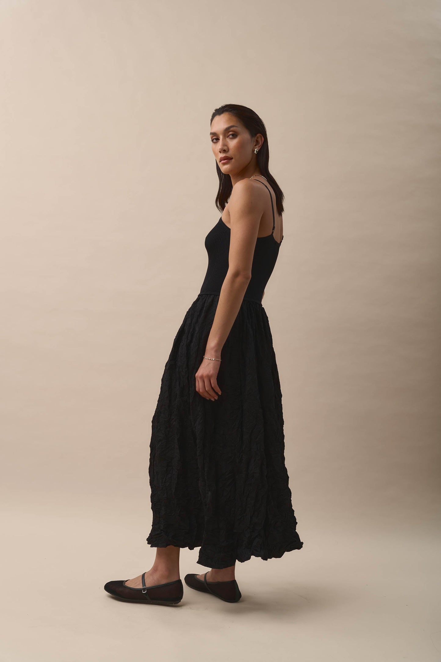 Time To Dance Textured Dress