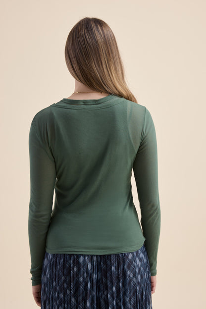 Olive Sheer Layering Tee Set