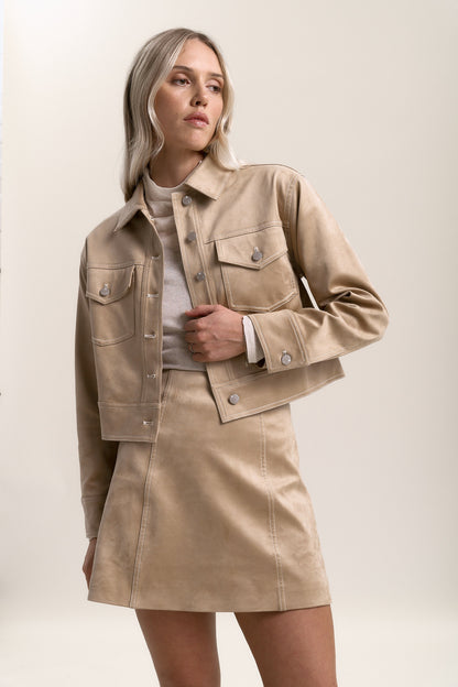 Sabrina Suedette Pocket Detail Jacket