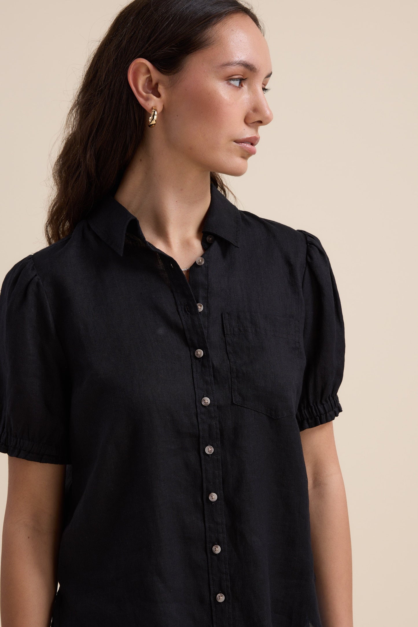 Elementary Short Sleeve Linen Shirt