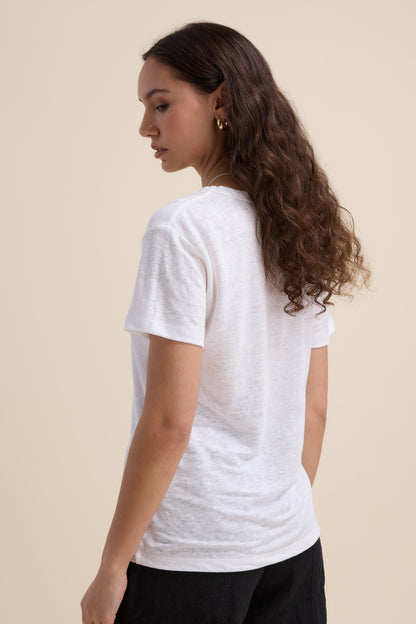 Elementary Linen V Neck Tee