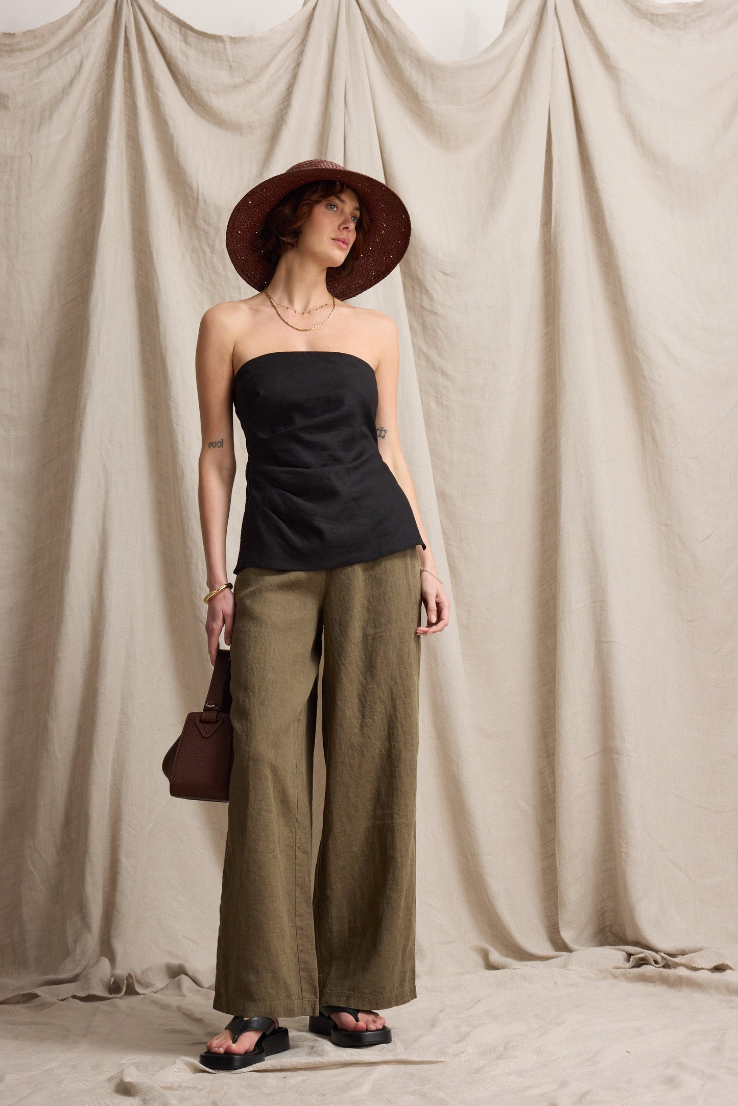 Elementary Wide Leg Linen Pants