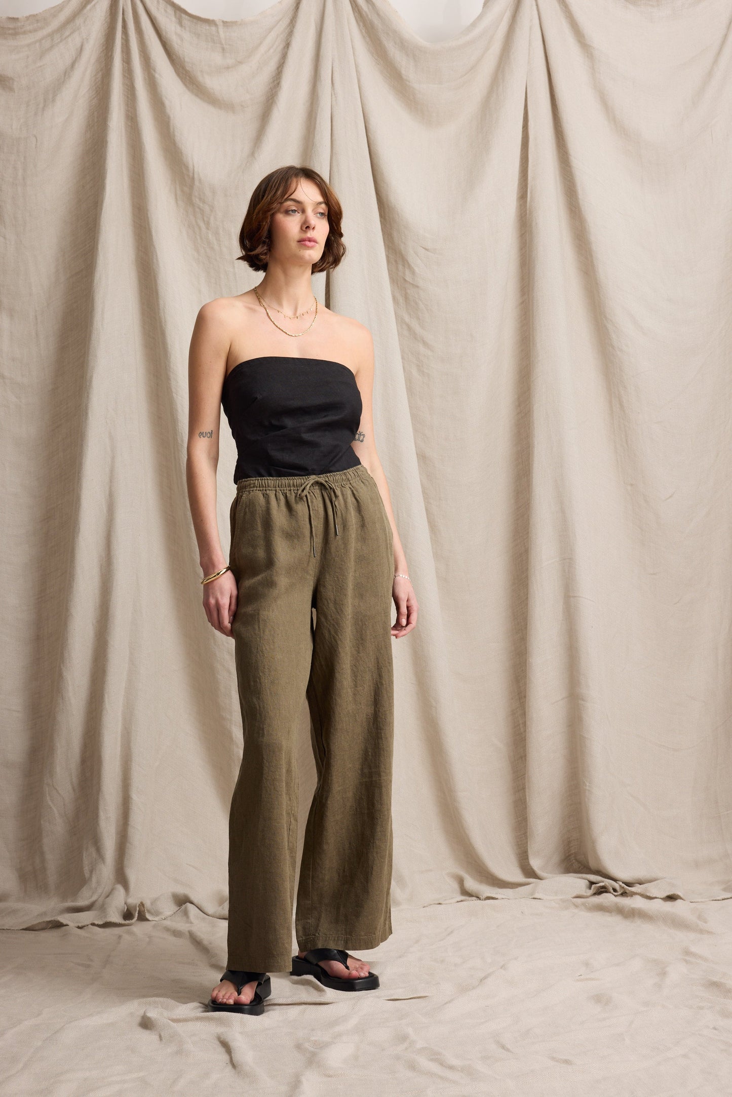 Elementary Wide Leg Linen Pants
