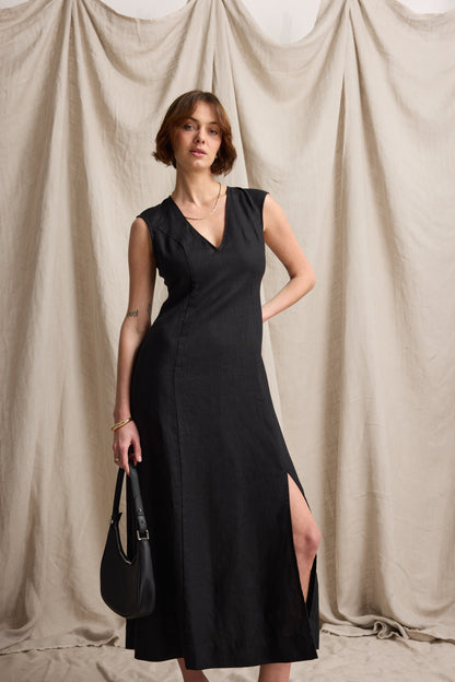 Alice V Neck Linen Dress