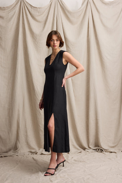 Alice V Neck Linen Dress