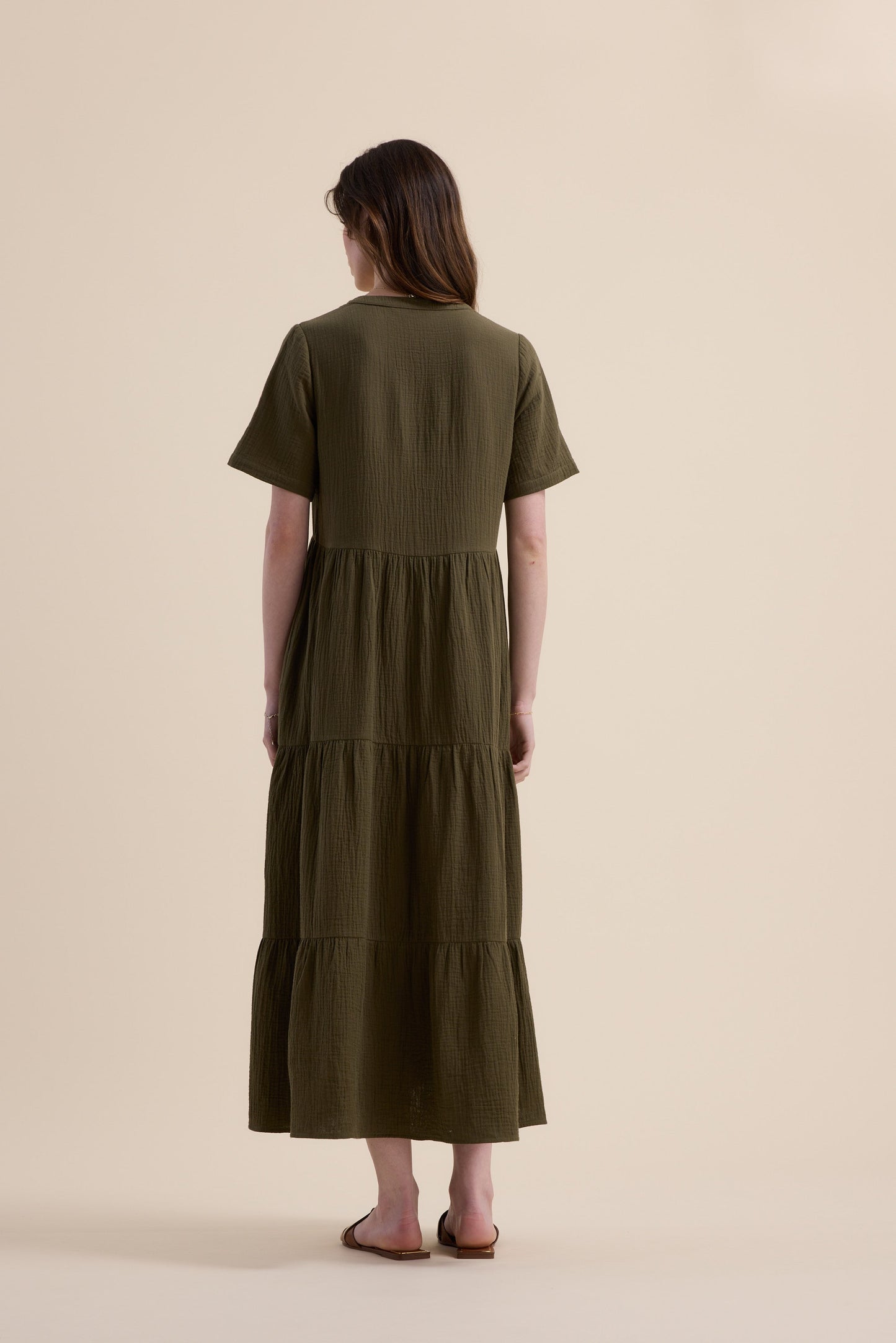Elementary Textured Tiered Dress