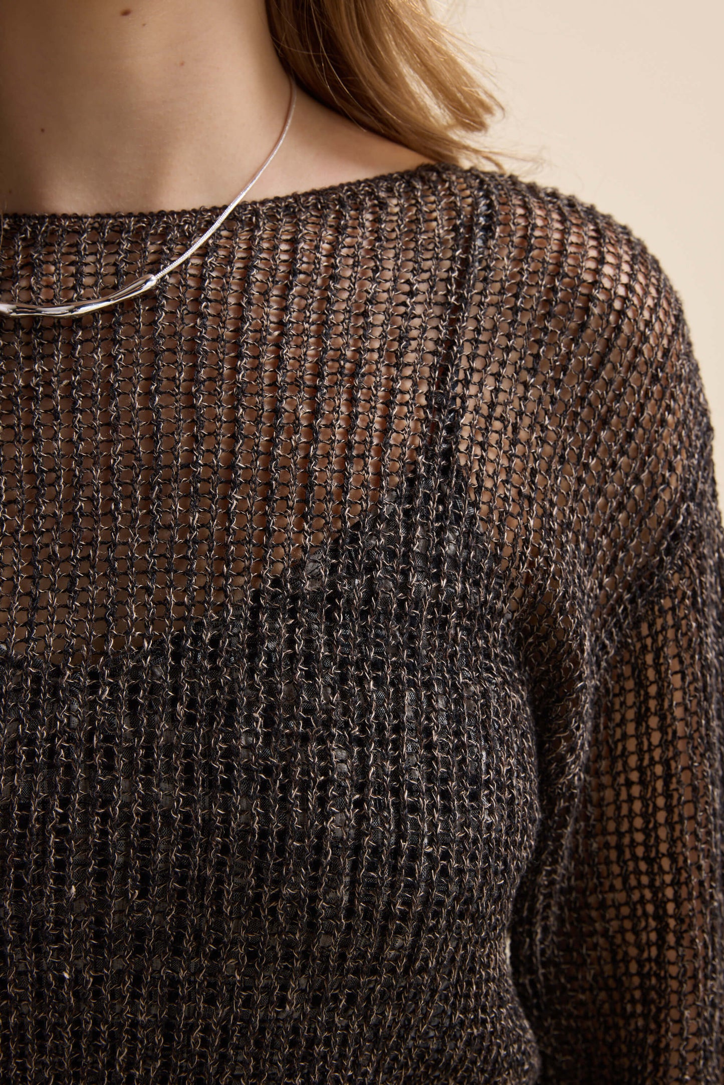 Elementary Linen Mesh Knit Sweater