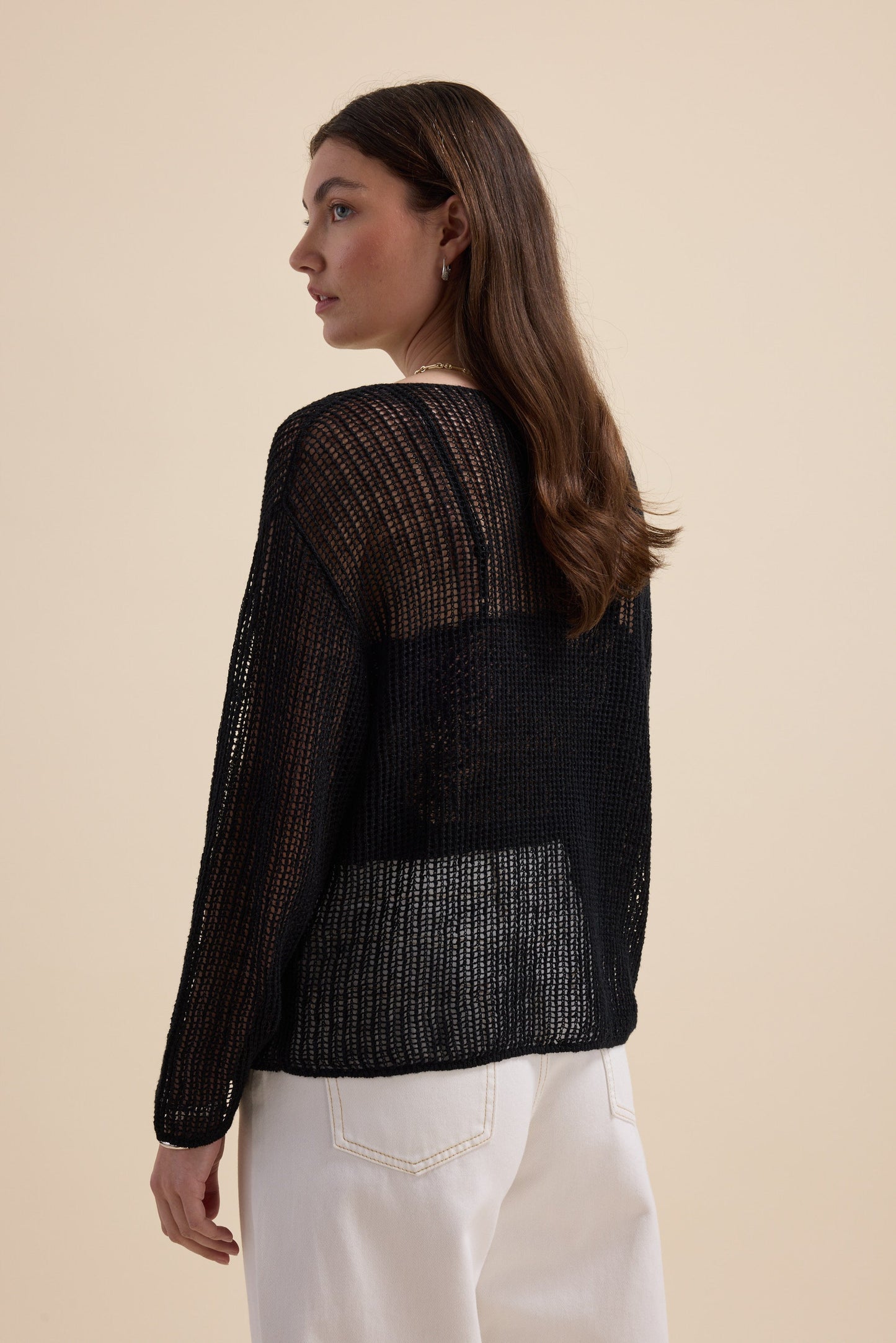 Elementary Linen Mesh Knit Sweater