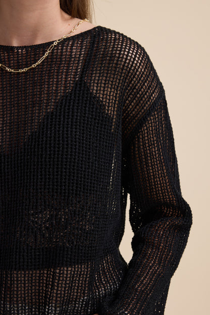 Elementary Linen Mesh Knit Sweater