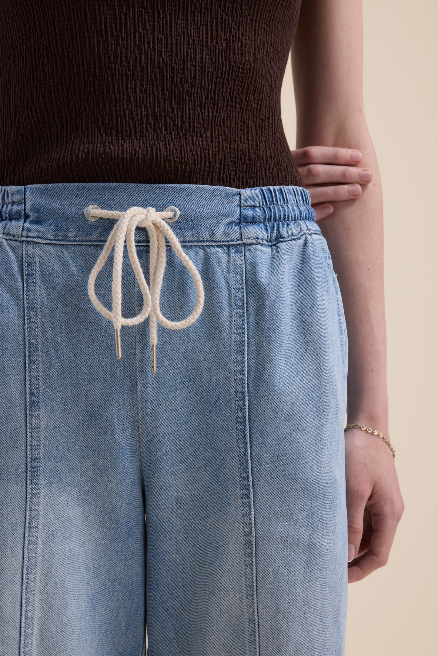 Elementary Drawstring Crop Jeans