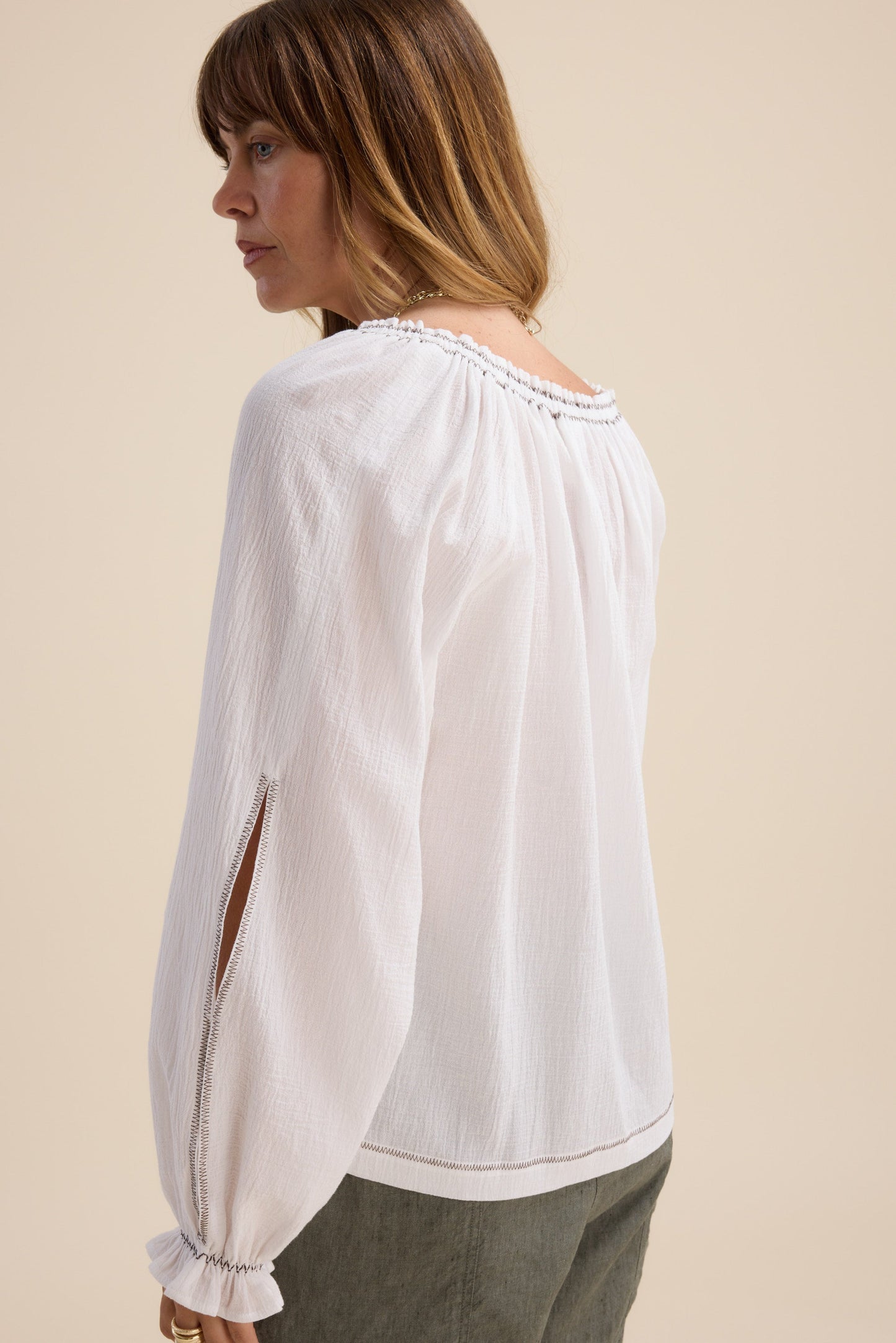 Elementary Blouson Trim Blouse