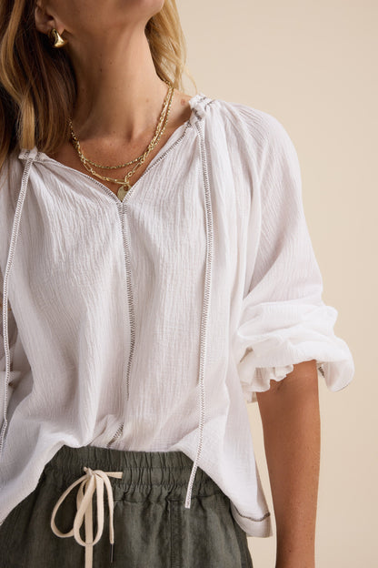 Elementary Blouson Trim Blouse