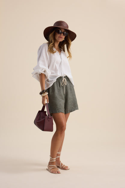 Elementary Blouson Trim Blouse