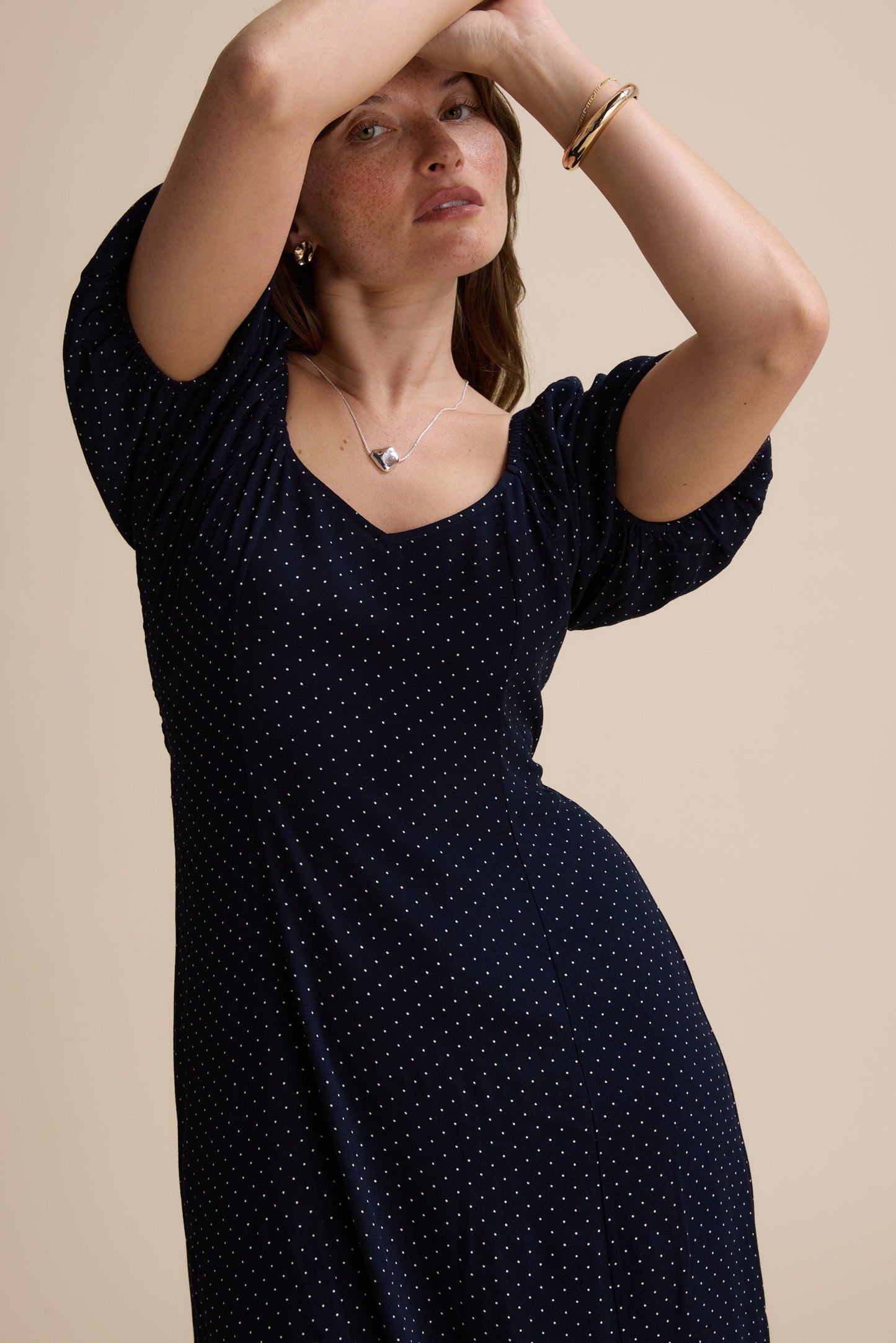 Anita Puff Sleeve Midi Dress