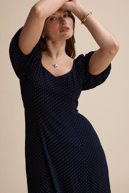 Anita Puff Sleeve Midi Dress