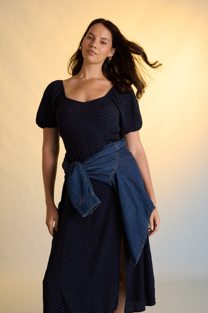 Anita Puff Sleeve Midi Dress