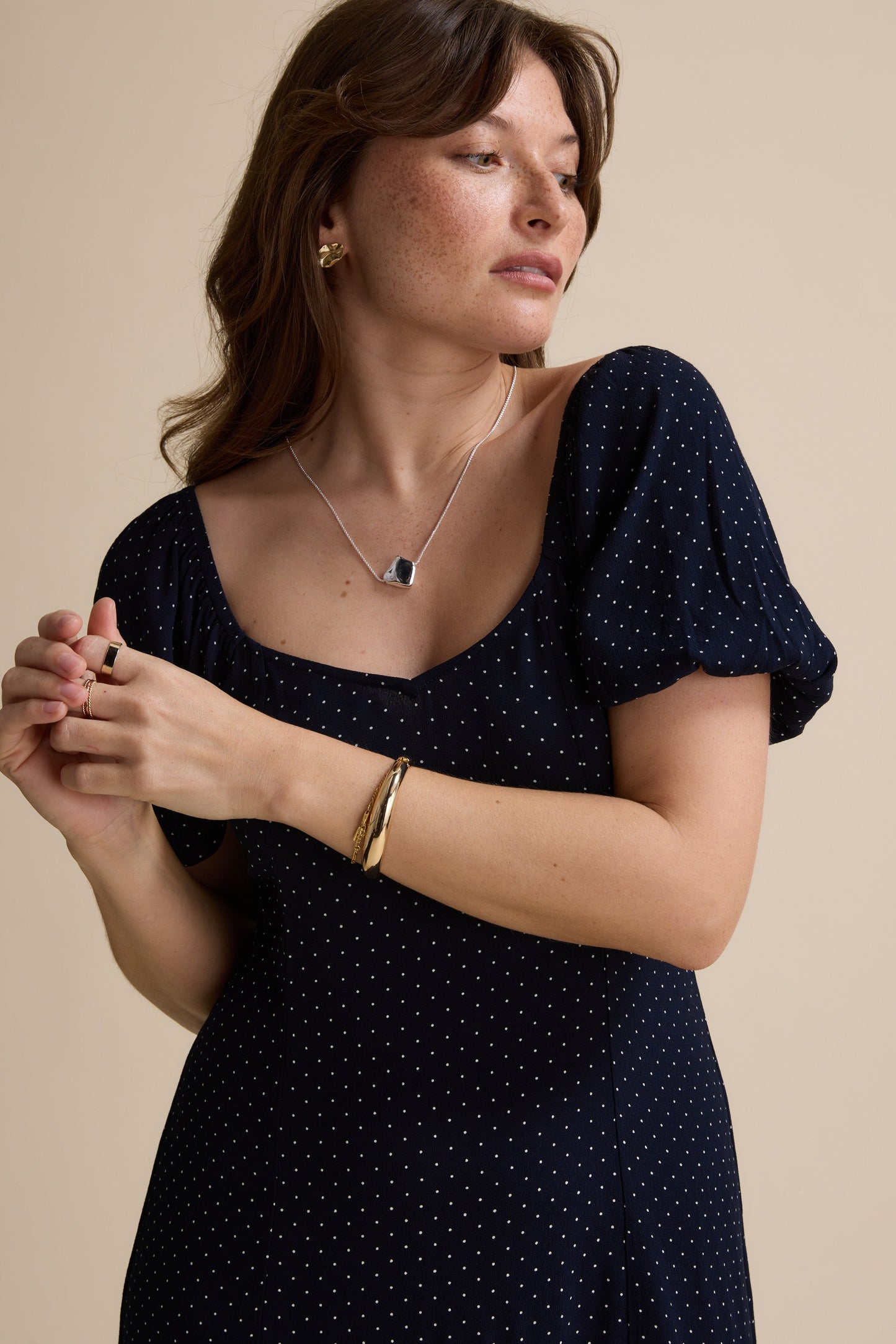 Anita Puff Sleeve Midi Dress