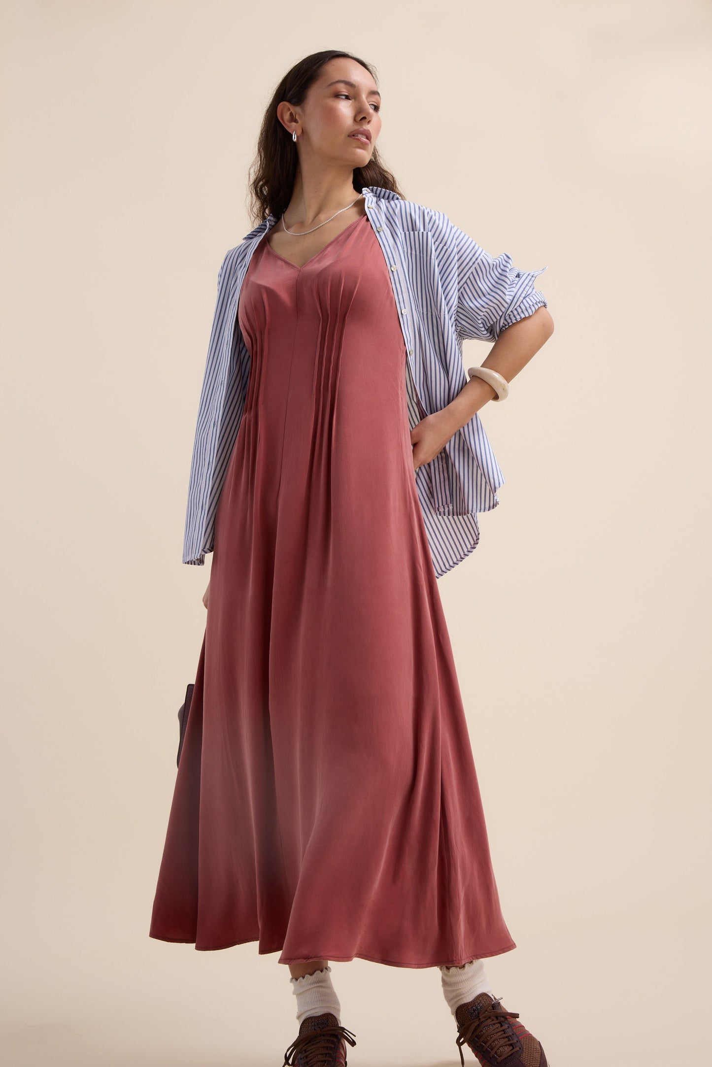 Cara Pleat Detail Dress