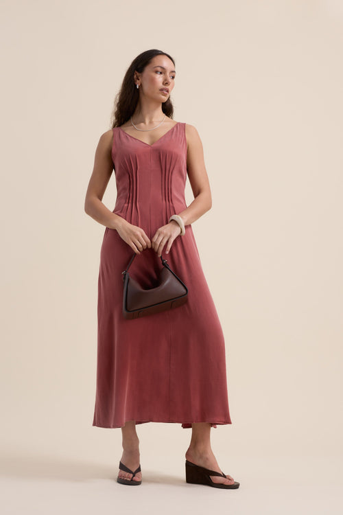 Cara Pleat Detail Dress